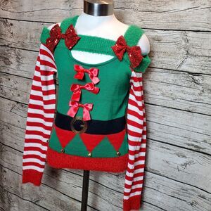 Elf Open Shoulder Sweater Size Medium NWOT